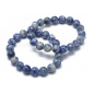 Natural Blue Spot Jasper Bead Stretch Bracelets, Round, Inner Diameter: 2-1/8 inch~2-3/8 inch