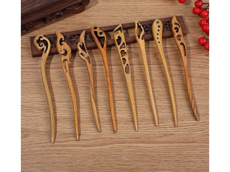 Vintage Wooden Hairpin for Traditional Chinese Hairstyles and Dresses