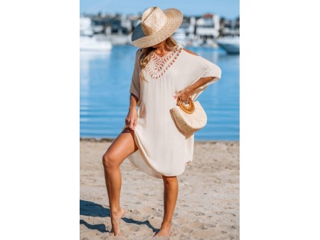 Beachside Glow Beige Cover-Up Dress