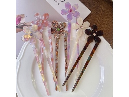 Cellulose Acetate Hair Forks, Hairpin Hair Accessory, Flower