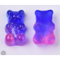 Purple Transparent Resin Cabochons, with Glitter Powder, Two Tone, Bear, Light Green