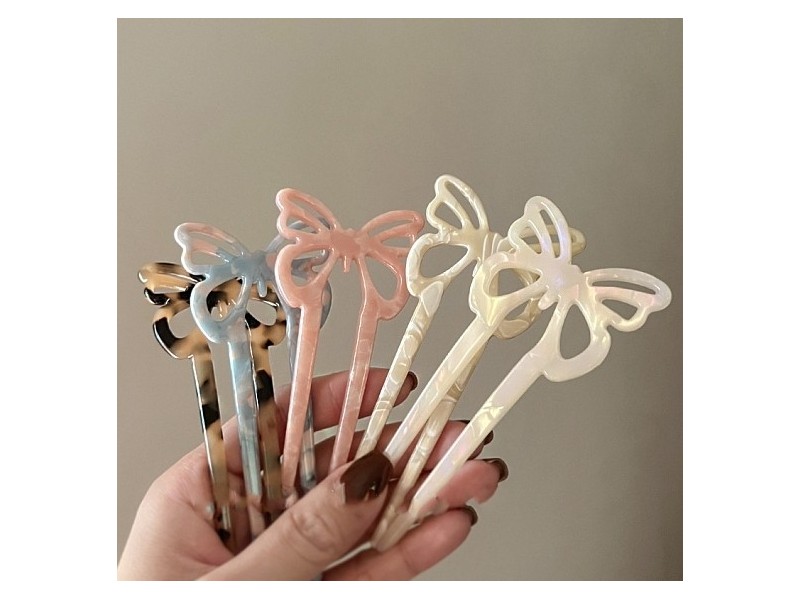 Cellulose Acetate Hair Forks, Hairpin Hair Accessory, Butterfly