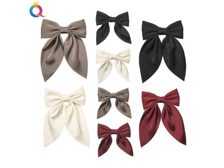 Chic Satin Butterfly Bow Duckbill Clip - Simple, Elegant, Hairpin for Outings