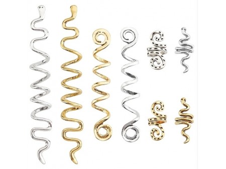 BENECREAT 16Pcs 8 Style Hair Styling Tools, Alloy Braiders Spiral Spin Screw Pin Hair Clips