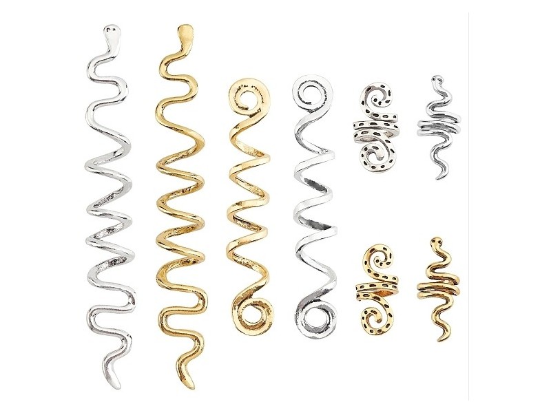 BENECREAT 16Pcs 8 Style Hair Styling Tools, Alloy Braiders Spiral Spin Screw Pin Hair Clips