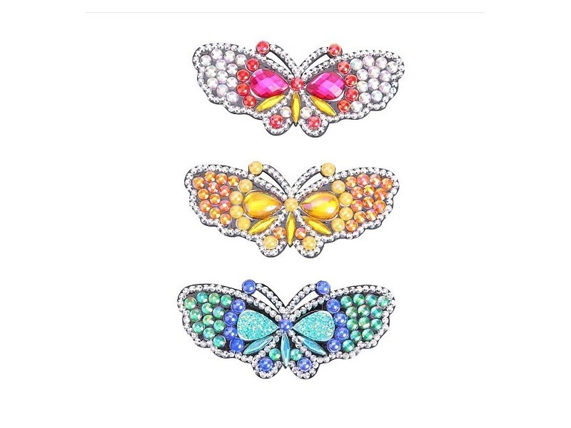 DIY 3Pcs 3 Color Butterfly Hair Clip Diamond Painting Kits