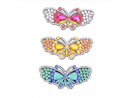 DIY 3Pcs 3 Color Butterfly Hair Clip Diamond Painting Kits