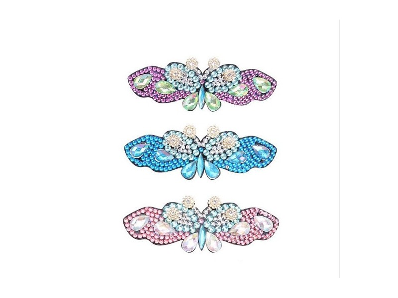 DIY 3Pcs 3 Color Butterfly Hair Clip Diamond Painting Kits