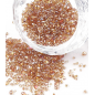 Plated Glass Seed Beads, For Nail Art Decoration Accessories, No Hole/Undrilled, Chip, Sandy Brown