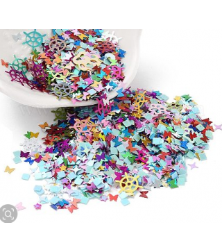 Nail Art Glitter, Manicure Sequins, DIY Paillette Tips Nail, Mixed Shapes, Mixed Color