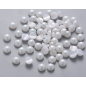 Plastic Imitation Pearl Cabochons, Nail Art Decoration Accessories, Rainbow Plated, Half Round, White