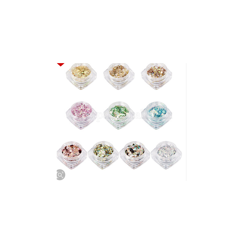 10 Boxes 10 Colors PET Shiny Nail Art Glitter, Manicure Sequins, DIY Nail Art Decoration, Mixed Shapes