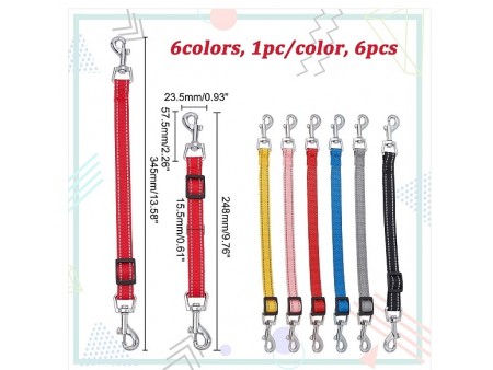 CHGCRAFT 6Pcs 6 Colors Adjustable PP Pet Dog Extended Leash