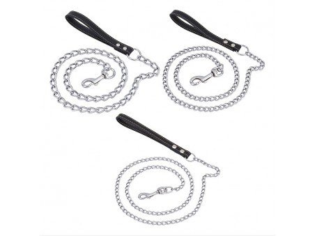 CHGCRAFT 3Pcs 3 Style Iron Curb Chains & PU Leather Handles Ropes