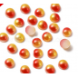 Plastic Imitation Pearl Cabochons, Nail Art Decoration Accessories, Half Round, Red, 6x3mm, 120pcs/bag