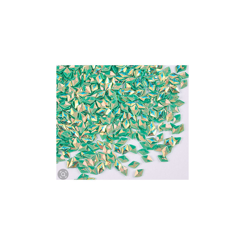 Laser Shining Nail Art Glitter, Manicure Sequins, DIY Sparkly Paillette Tips Nail, Rhombus, Green