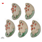 Handmade Porcelain Connector Charms, Famille Rose Style, Moon, Light Green