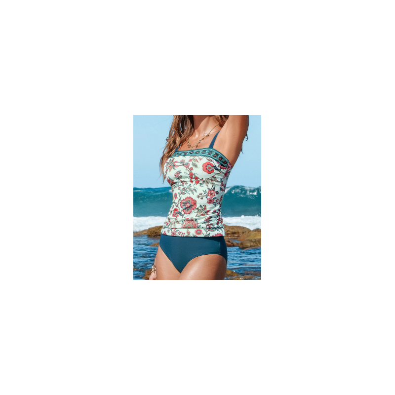 Seafoam  Floral Tankini Set