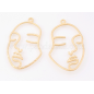 Brass Open Back Bezel Pendants, For DIY UV Resin, Epoxy Resin, Pressed Flower Jewelry, Face, Nickel Free