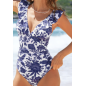 Sweet Florals Ruffled Lace-Up Tummy Control One-Piece