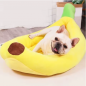 Dog Bed Banana Shape Breathable Plush 47x28x13cm Cozy and Soft Puppy Cushion