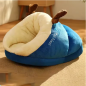 Blue Soft Dog Bed Sofa Warm Plush Pet Kennel for Small Medium Dogs Cats Teddy Sleeping Nest Cozy