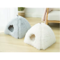 Long Haired High-quality Sponge Triangular Nest Cat Nest Winter Warm Closed Cat Bed Pet Nest Deep Sleep Cat House grey