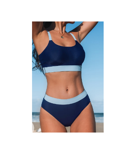 Ola de Verano Scoop Neck Midkini Top & Mid-Rise Bottoms Set