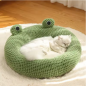 New Pet Nest Winter Protect Cold Warm Dog Den Cat Villa Small Frog Shape Semi Enclosed Kitten Puppy Plush Mattress Pet Supplies