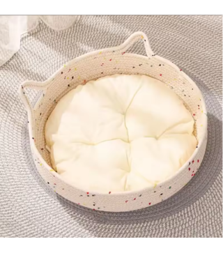 Cat Bed Cotton Rope Weaving Pet Nest Cat Claw Grinding Board Comfortable Puppy