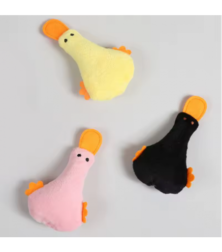 Cute Duck Pet Toys Dog Cat Plush Toy Squeak Sound Dog Toys Catnip Toy Dog Chew Toy for Small Large Dogs