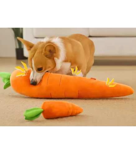 Dog Toy Pet Carrot Plush Toy Vegetable Chew Toy for Small Medium Large Dogs Universal Pet