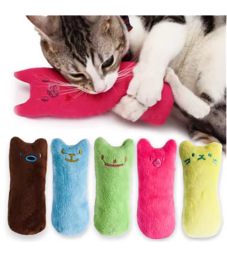 Teeth Grinding Catnip Toys Funny Interactive Plush Cat Toy Pet Kitten Chewing Vocal Toy