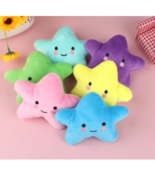 1 PACK Dog Plush Toys Mini Star Soft Plush Cloud Sounding Toy Colorful Plush Stuffed Doll Gift Pet Dog Toy