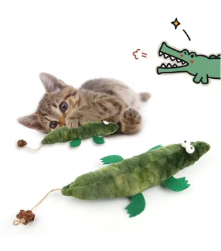 Cats Toy with Catnip Crocodile Plush Cat Toy for Kitten Teeth Grinding Thumb Pillow Chewing Toy Claws