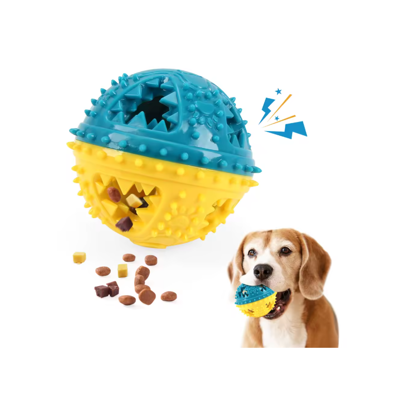 Dog Chew Toys Grinding Teeth Sound Ball Toys Leaking Food Balls Anti Bite Interactive Training Cleaning Teeth Toys