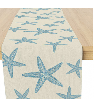 Starfish Pattern Polyester Table Runners, Microwave Dustproof Cover, Washing Machine Cover Cloth