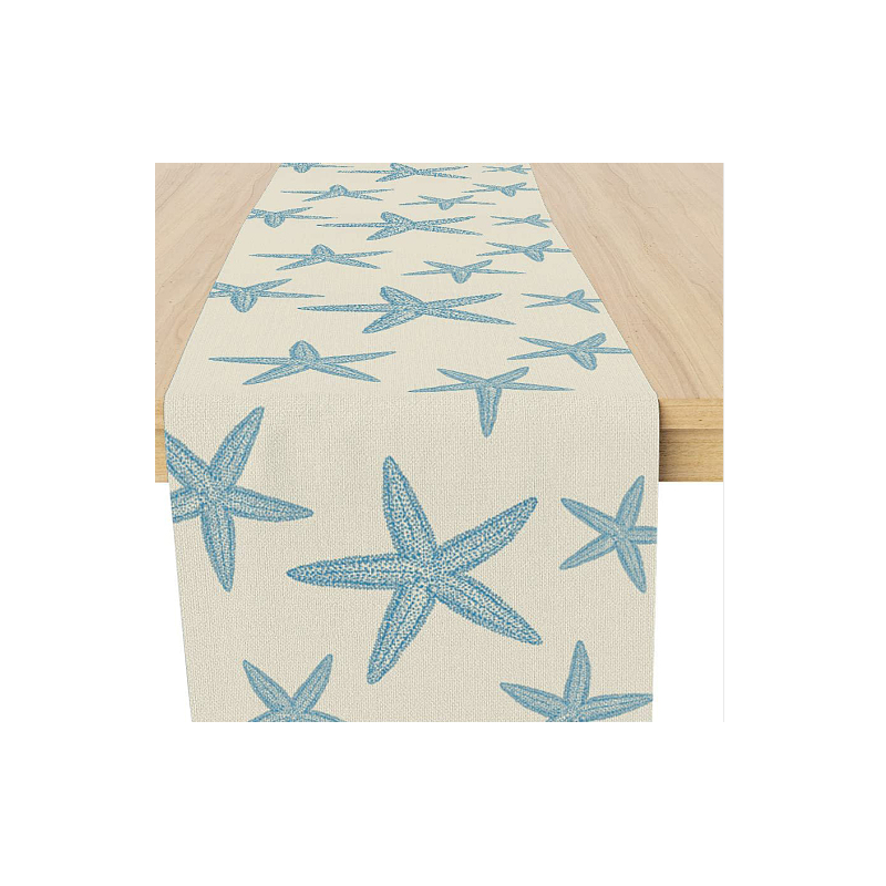 Starfish Pattern Polyester Table Runners, Microwave Dustproof Cover, Washing Machine Cover Cloth