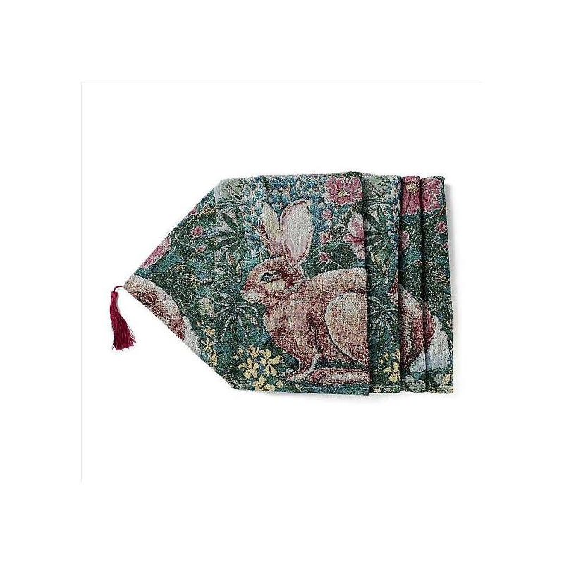 Easter Theme Rabbit Polyester & Non-woven Fabric Knitted Table Runners, Placemats for Dining Table Decoration