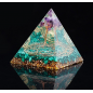 Resin Energy Generators, Reiki Gemstone Chips Orgonite Pyramid for Home Office Desk Decoration