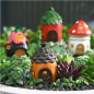 Resin House Figurines Display Decorations, Micro Landscape Garden Decoration