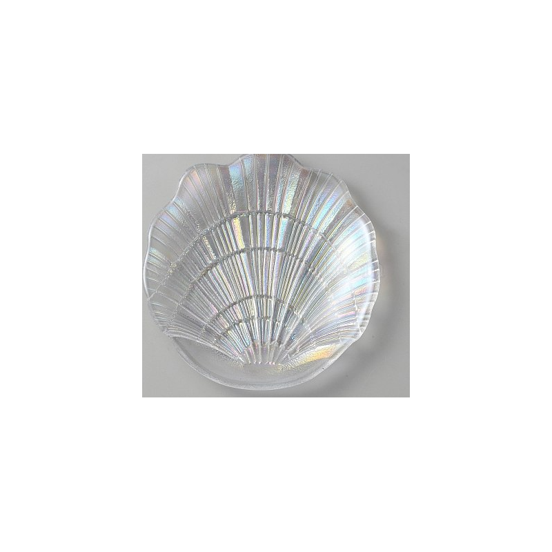 Shell Shape Glass Jewelry Plate, Storage Tray for Rings, Necklaces, Earring, Fruit Snack Plate, Clear