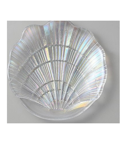 Shell Shape Glass Jewelry Plate, Storage Tray for Rings, Necklaces, Earring, Fruit Snack Plate, Clear