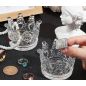 2Pcs Glass Trinket Dish Clear Crystal Jewelry Tray Crown Shape Jewelry Holder Dish Transparent Glass Tray Jewelry Plate