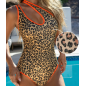 Leopard Asymmetrical One-Shoulder One-Piece