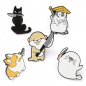 Vicious Friends Enamel Pins, Black Alloy Badge for Backpack Clothes, Cat/Penguin