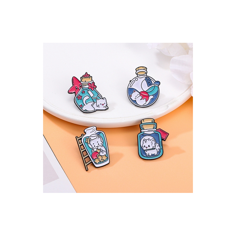 copy of Vicious Friends Enamel Pins, Black Alloy Badge for Backpack Clothes, Cat/Penguin