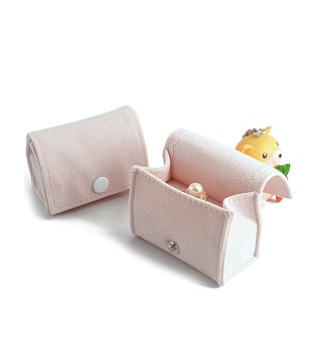 Velveteen Ring Storage Boxes, Portable Travel Jewelry Case for Rings, Earring Studs, Bag Shape, Flamingo