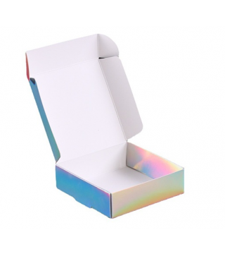 Laser Style Paper Shipping Box, Rainbow Color Mailing Folding Gift Box