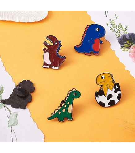 5Pcs 5 Style Cute Dinosaurs Enamel Pins